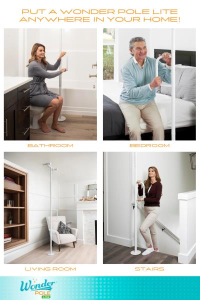 Stander Wonder Pole Lite Adjustable Floor to Ceiling Safety Grab Bar
