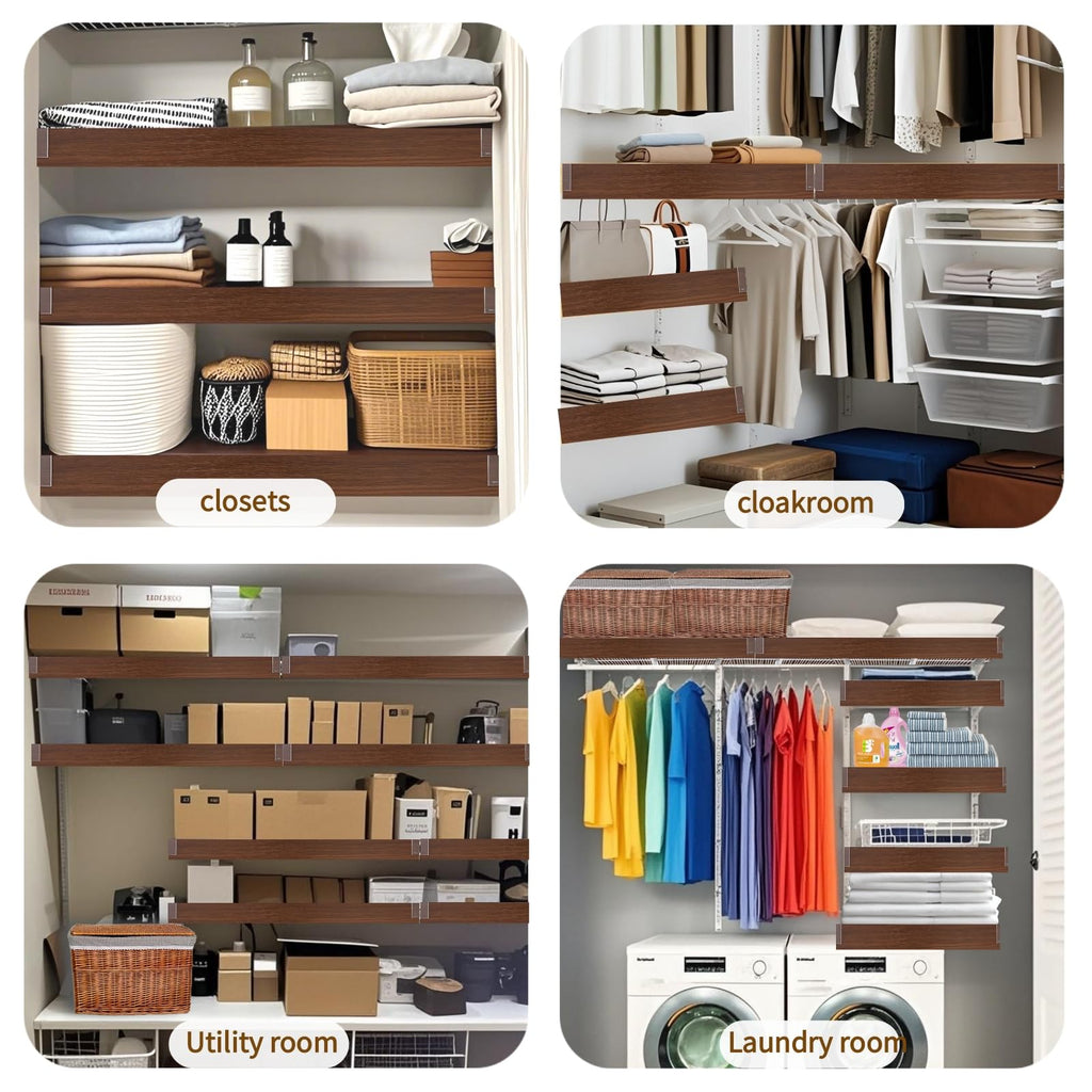 Wire Shelf Covers 16x12 Walnut PVC 4 Pcs Set - $36.75