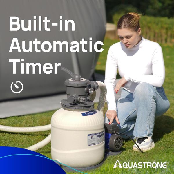 in Sand Filter Pump for Above Ground Pool 34 HP 3800 GPH with 6-Way Valve and Timer