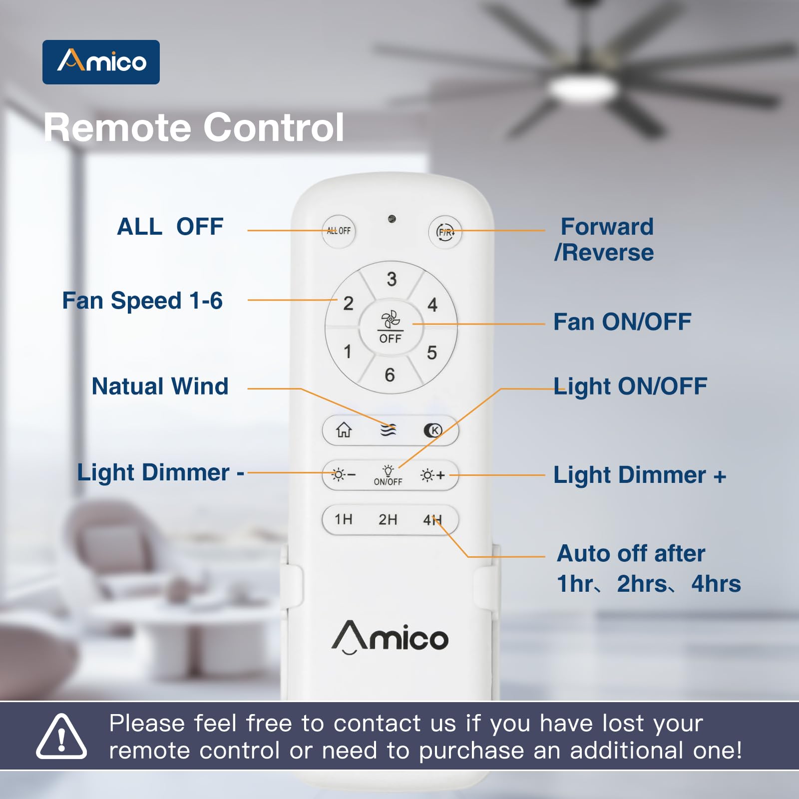 Open-Box New Amico 72 Dimmable Remote Quiet Black Modern IndoorOutdoor Ceiling Fan w Light