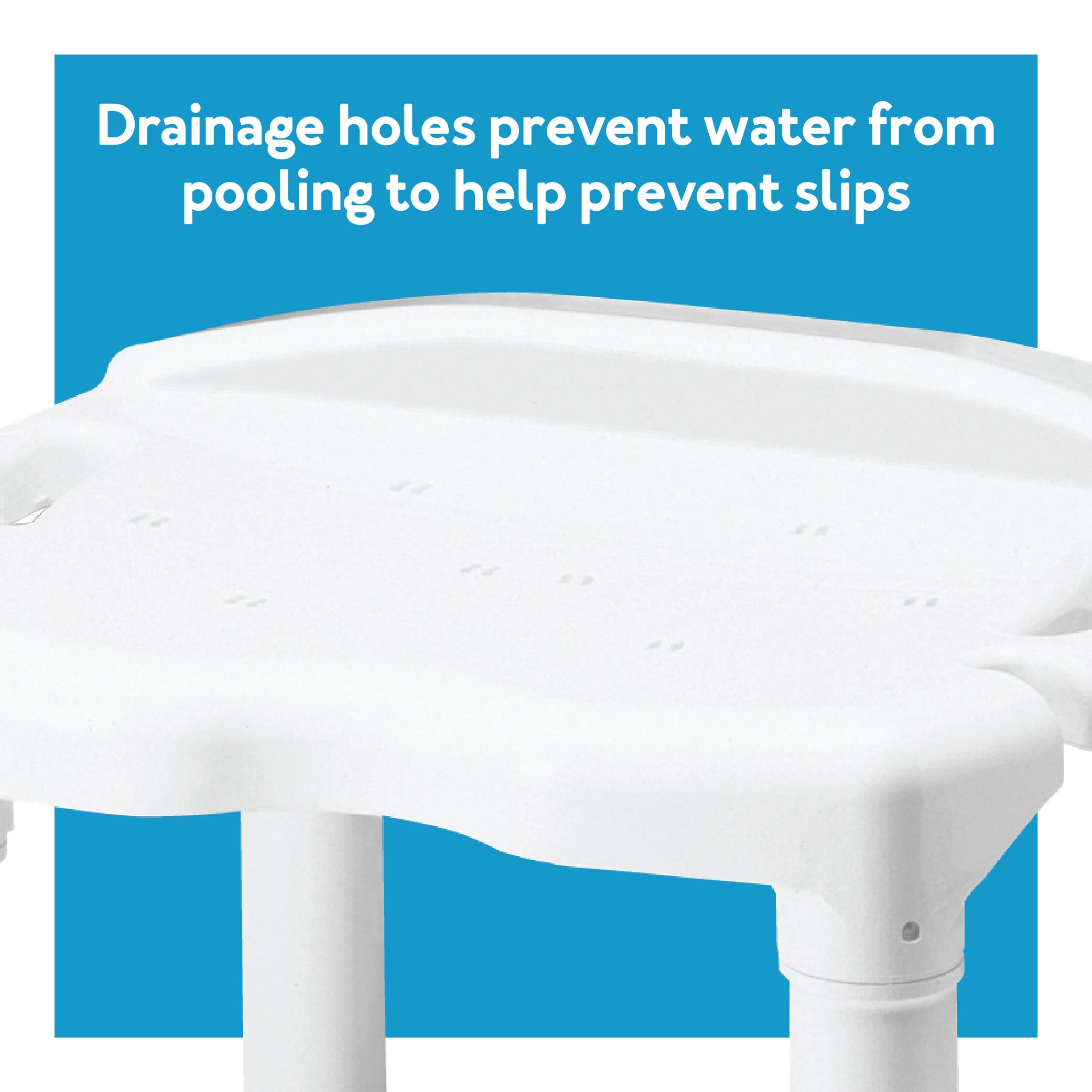 Adjustable Height Bath Shower Seat 400lb Capacity White