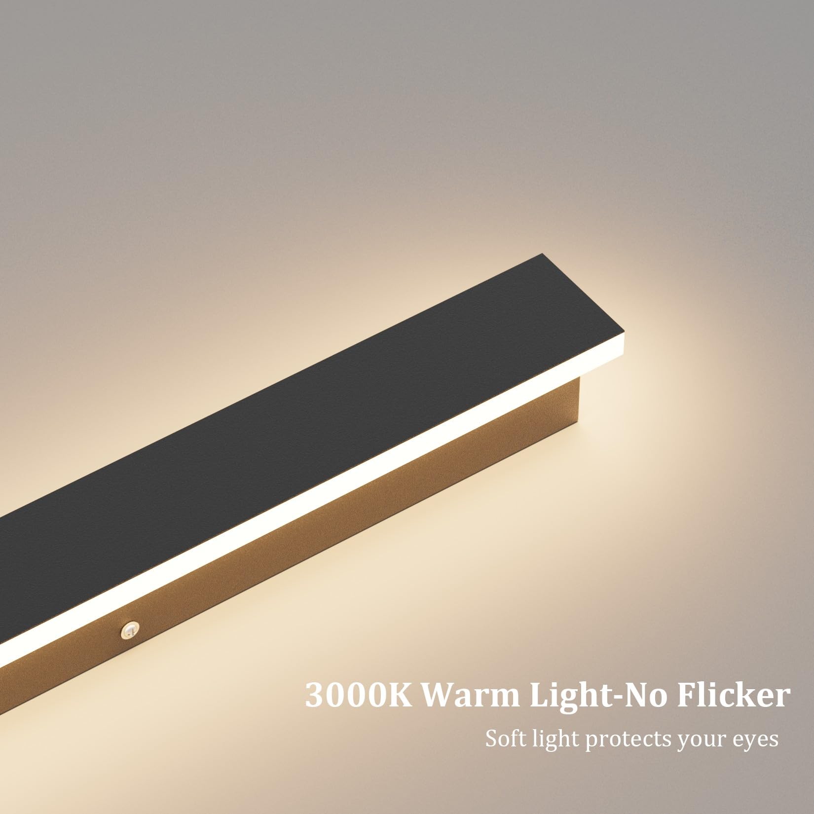 Black 2-Pack 31.5 24W IP65 Waterproof 3000K Outdoor LED Wall Lights