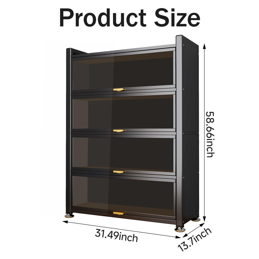 Black 4-Tier Display Cabinet Open Box New Retail $120