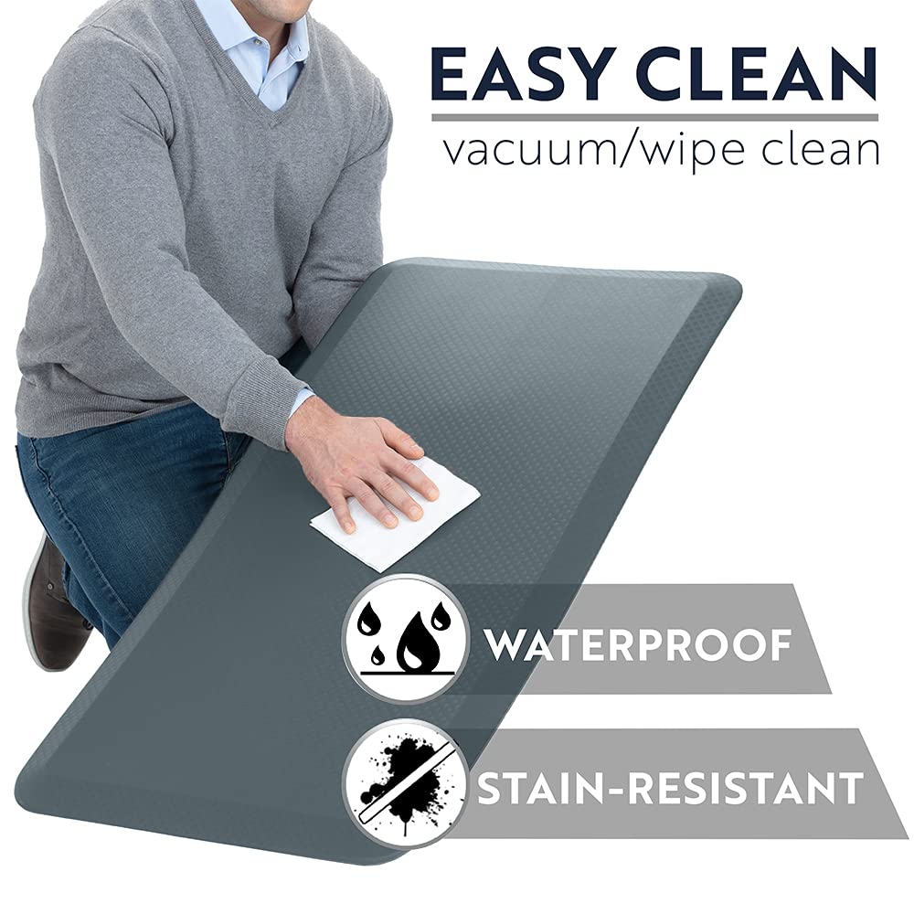 x32 inch 34 Thick Waterproof Anti-Fatigue Kitchen Mat - Charcoal