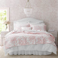 Laura Ashley - Twin Quilt Set, Soft & Reversible Cotton Floral Bedding with a Medium Weight Feel, 2 Piece Bed Set with Matching Pillowcase (Bedford Pink) Retail $79.00