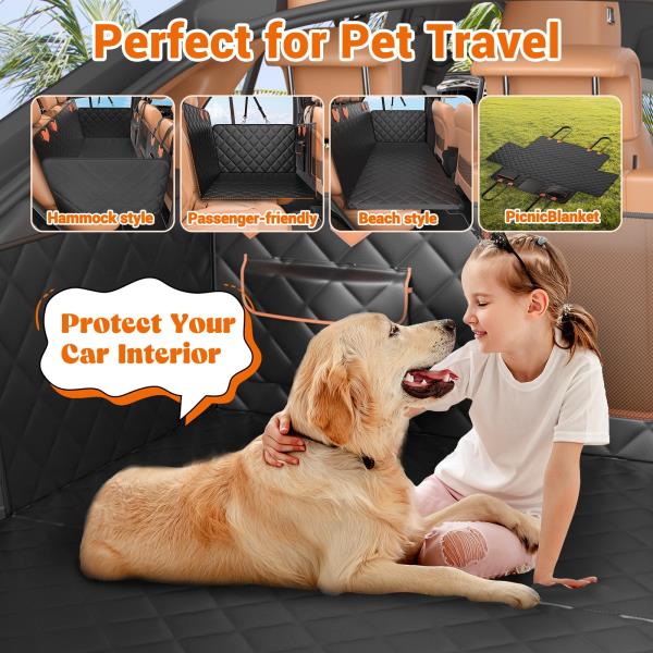 IJVAE Truck Back Seat Extender for Dogs Hard Bottom Holds 500lbs,Dog Car Seat Cover for Back Seat, Waterproof and Can be stored Dog Hammock for Car SUV Retail $109.00