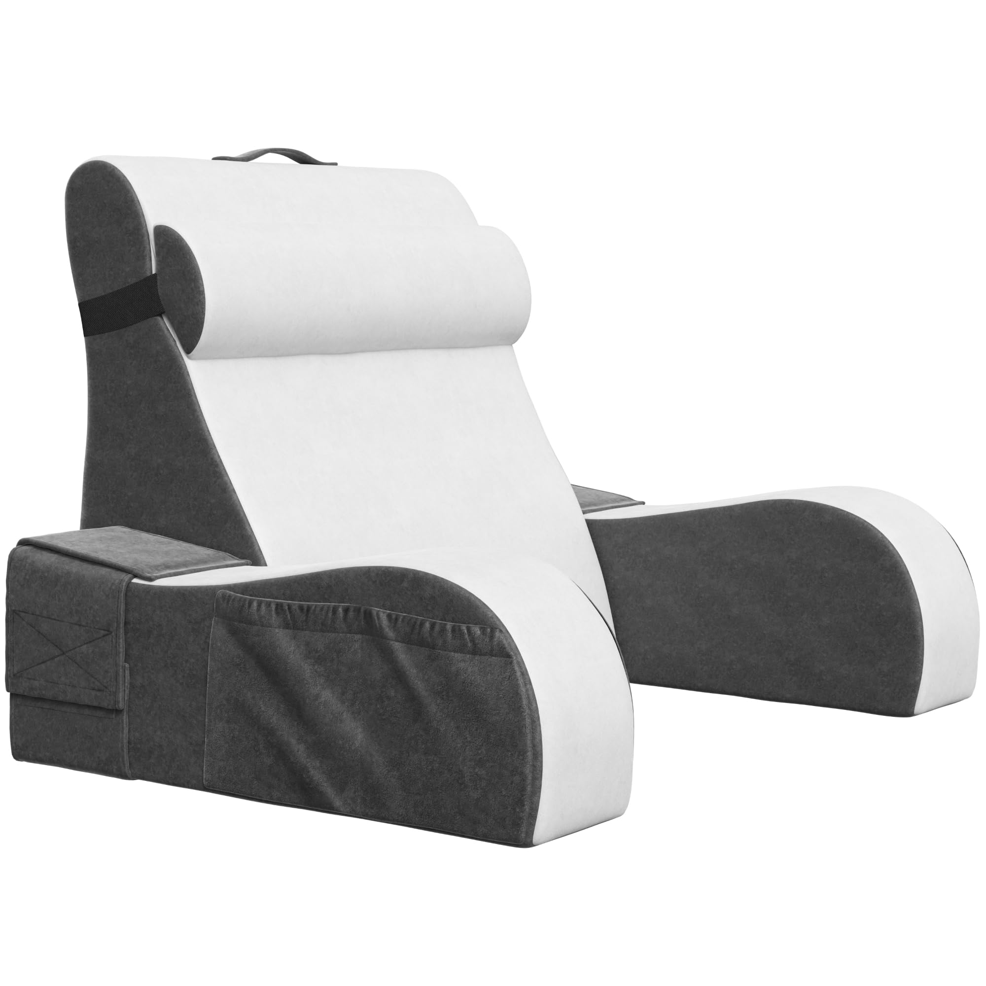 Kolbs Bed Wedge Pillow for Sleep Apnea, Acid Reflux, and Back Pain Relief, with Chic Jacquard Cover - Headboard Wedges for Sleeping (19" Wedge Reading - Grey) Retail $47.00