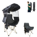 Folding Camping Chair with 360 Sun Protection Canopy Portable Outdoor Shade Chair Grey