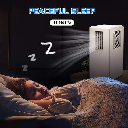 BTU Portable Air Conditioner Cools 110 Sq Ft Quiet White