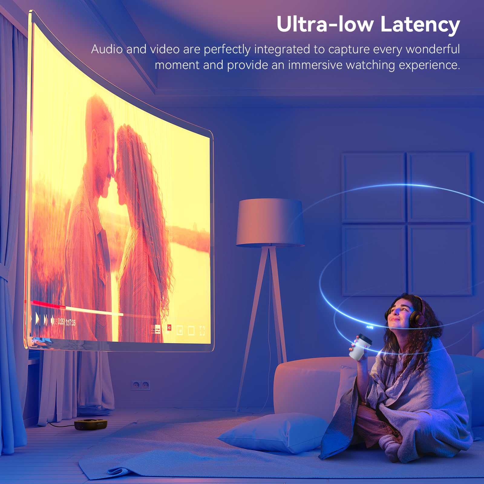 Open-Box New LEVN LE-HS018Lpn Wireless TV Headphones with Bluetooth 5.2  Low Latency - Over-Ear Retail $69.00