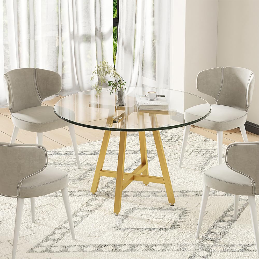 Gold 28 H Metal X-Shape Heavy Duty Table Base with Suction Cups for Glass Wood Marble Tops