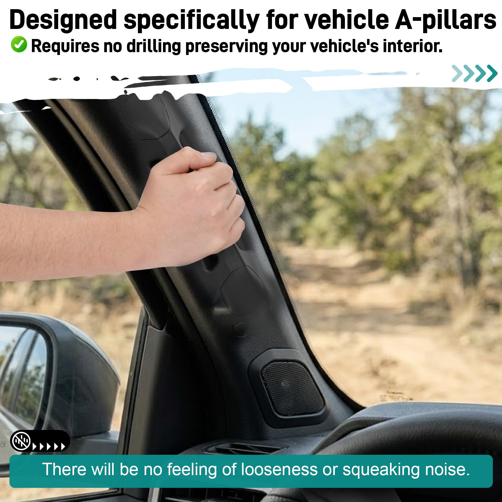Black Driver Side A-Pillar Grab Handle for Toyota Tacoma Gen 4th 2024-2026