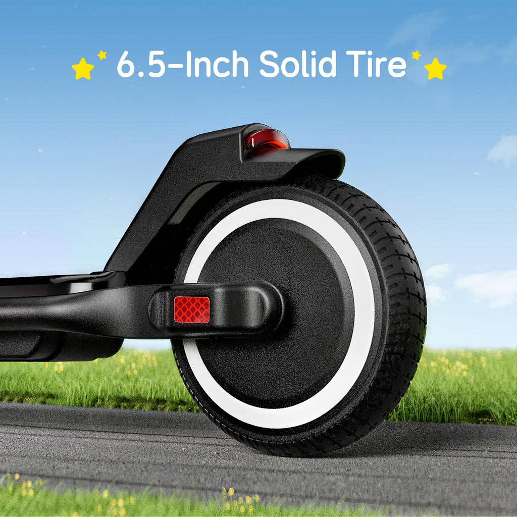 Kids Electric Scooter Black Adjustable Height LED Lights