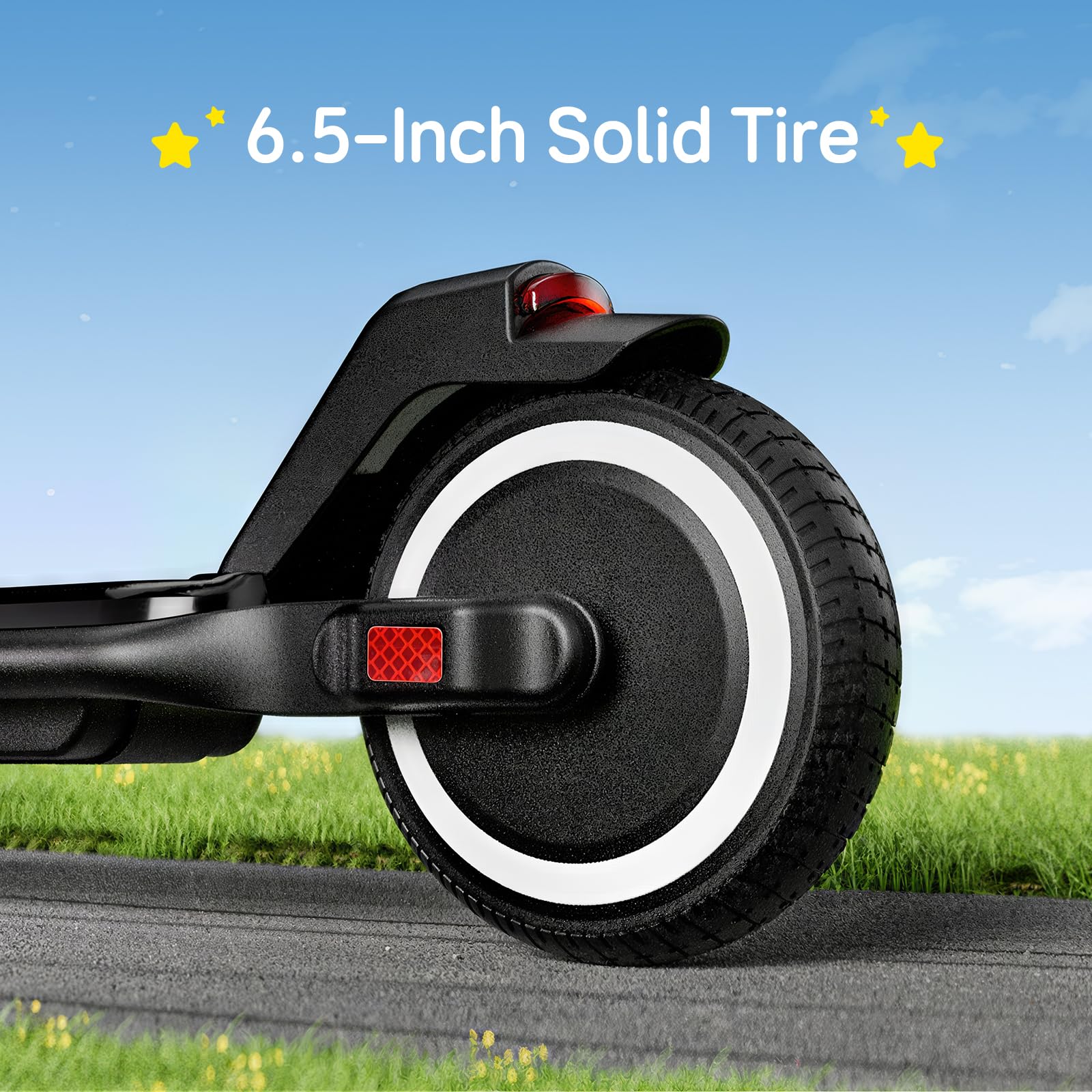 Kids Electric Scooter Black Adjustable Height LED Lights