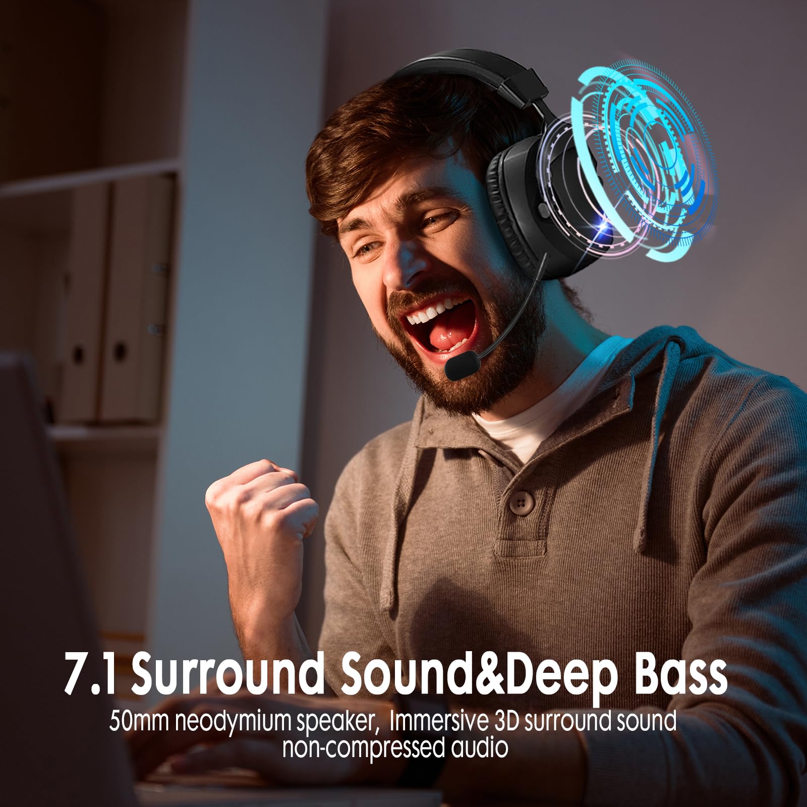Open-Box New YUEHEMEI BL 100 PRO Wireless Gaming Headset Multi-Platform 50H Battery - Headset Retail $26.00