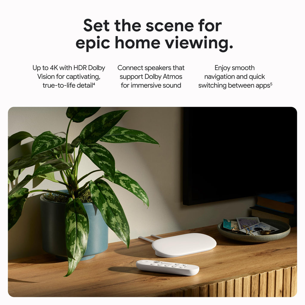 Google TV Streamer 4K - HDR Voice Remote Smart Home Control Porcelain