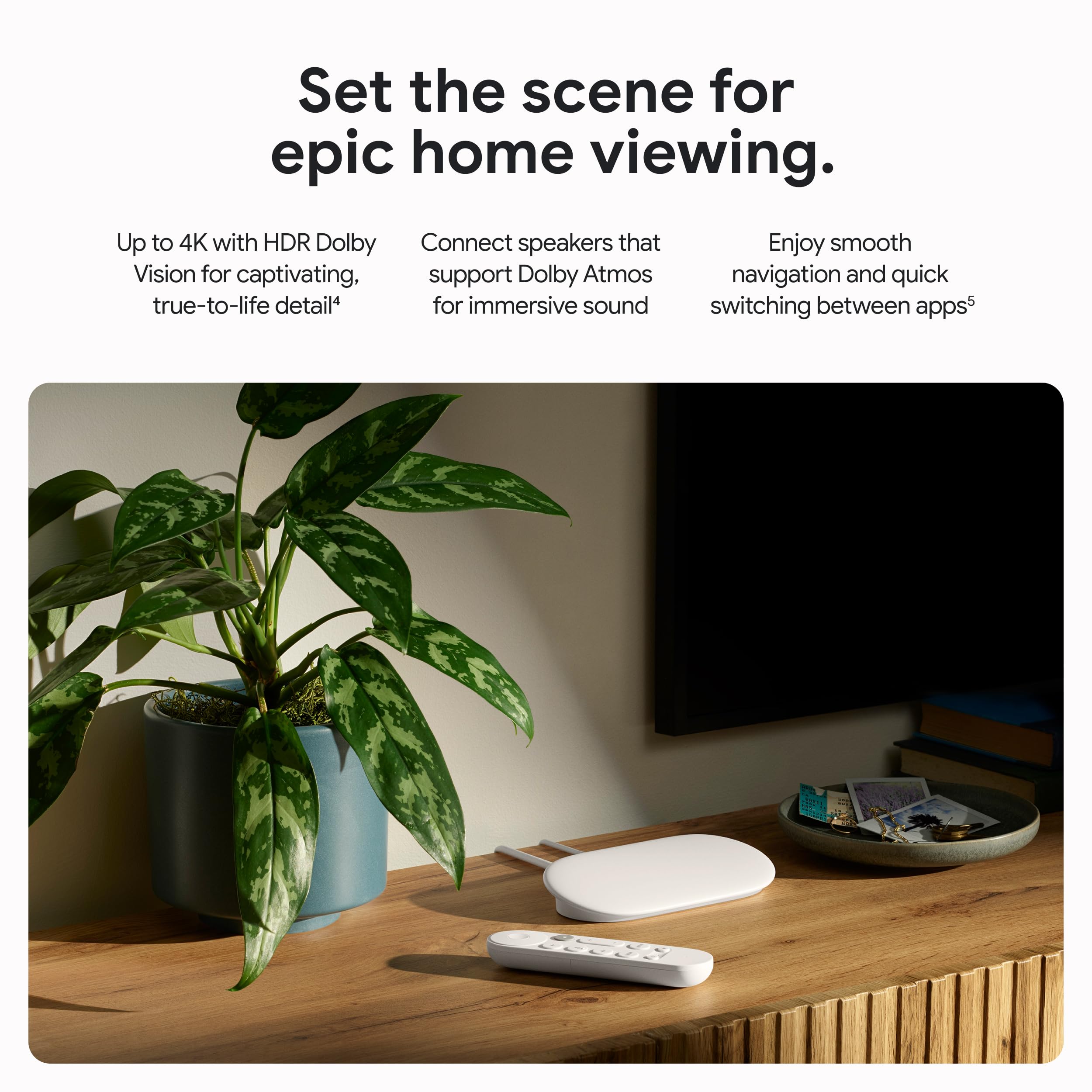 Google TV Streamer 4K - HDR Voice Remote Smart Home Control Porcelain