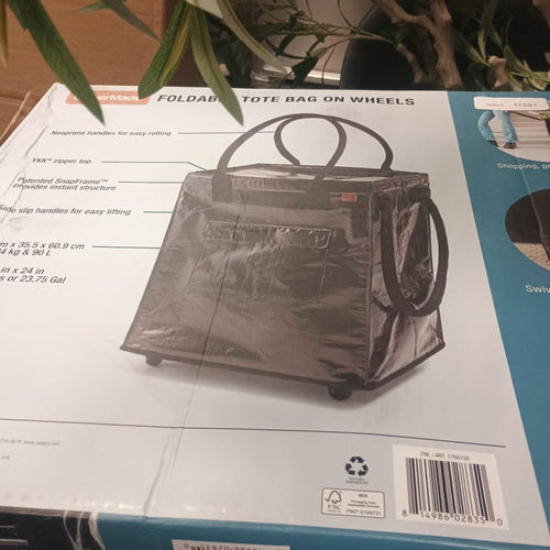 Black 90L Polypropylene Rectangle Rolling Hauler Bag Laundry Hamper