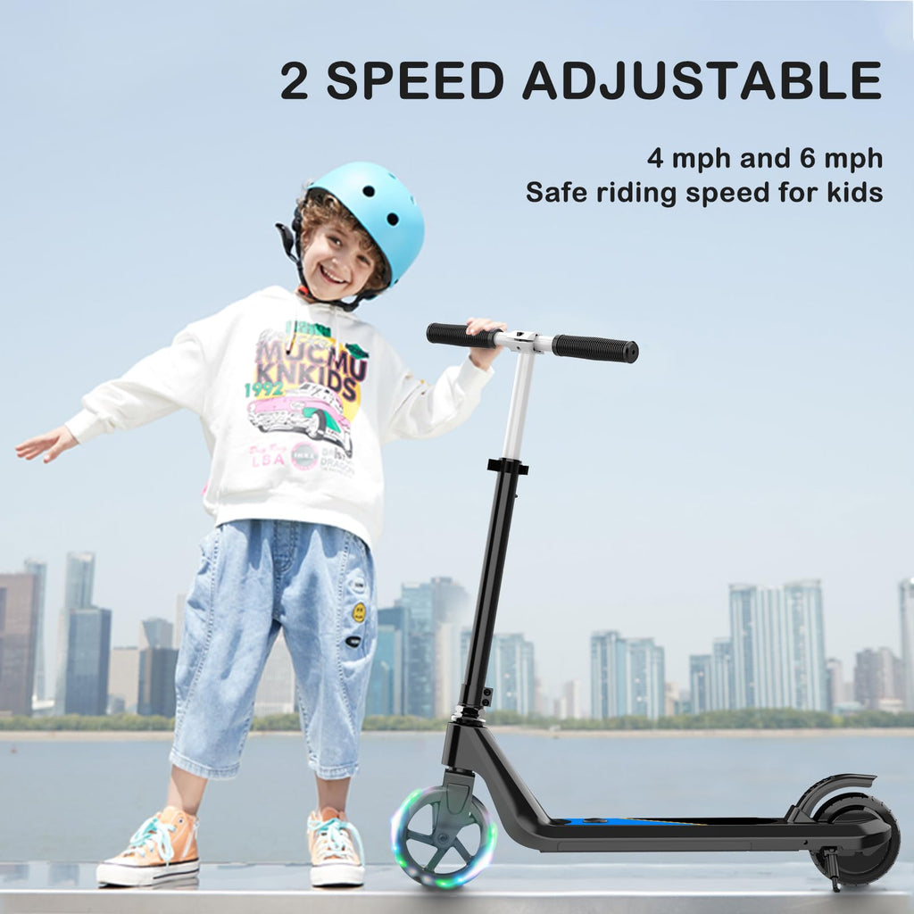 New LINGTENG Kids Electric Scooter with Kick-Start Adjustable SpeedHeight Flash Wheel  Deck Lights. Retail $159.00