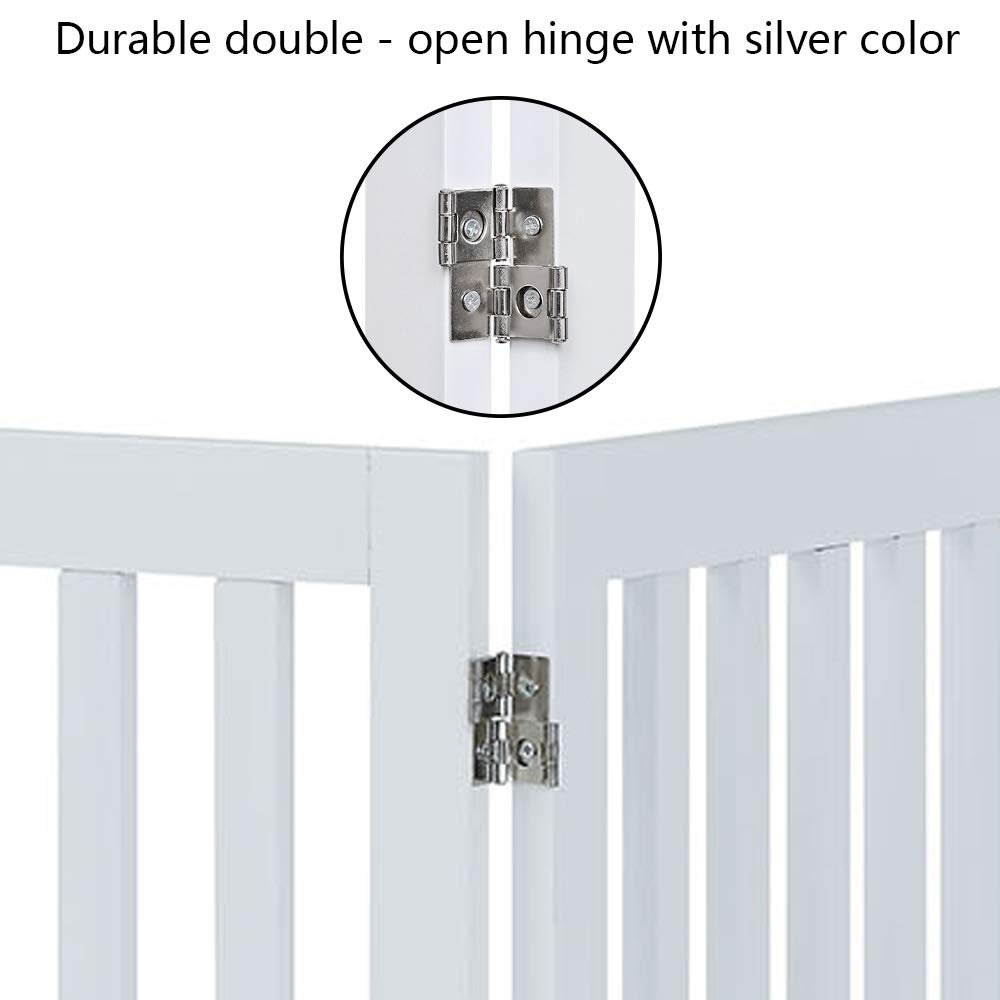 New unipaws 36H Free Standing Foldable Wooden Pet Gate White.