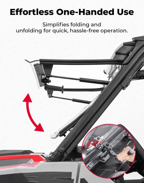 -IN-1 Front Flip Windshield for Polaris General 10004 1000XP 1000XP 4 1000
