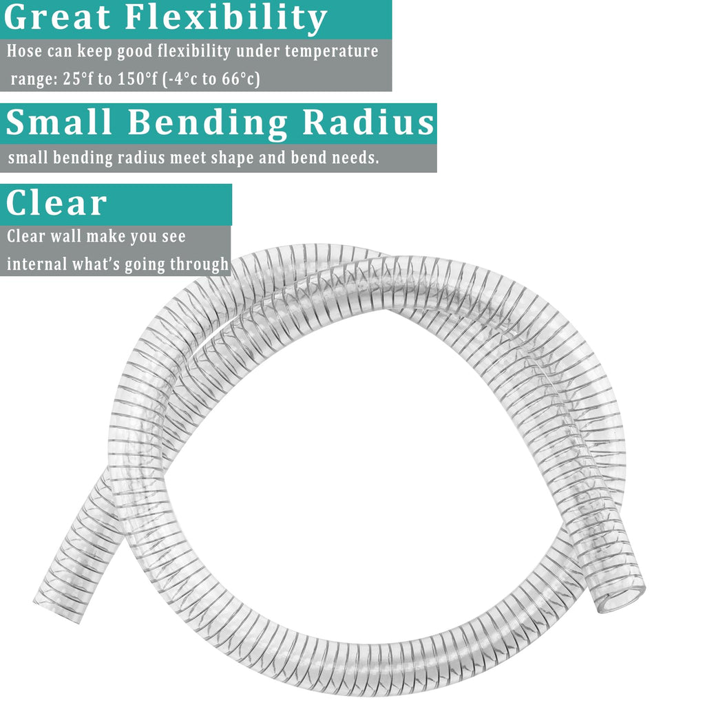 Clear 2-inch ID 10ft Heavy Duty Wire Reinforced PVC Suction Hose