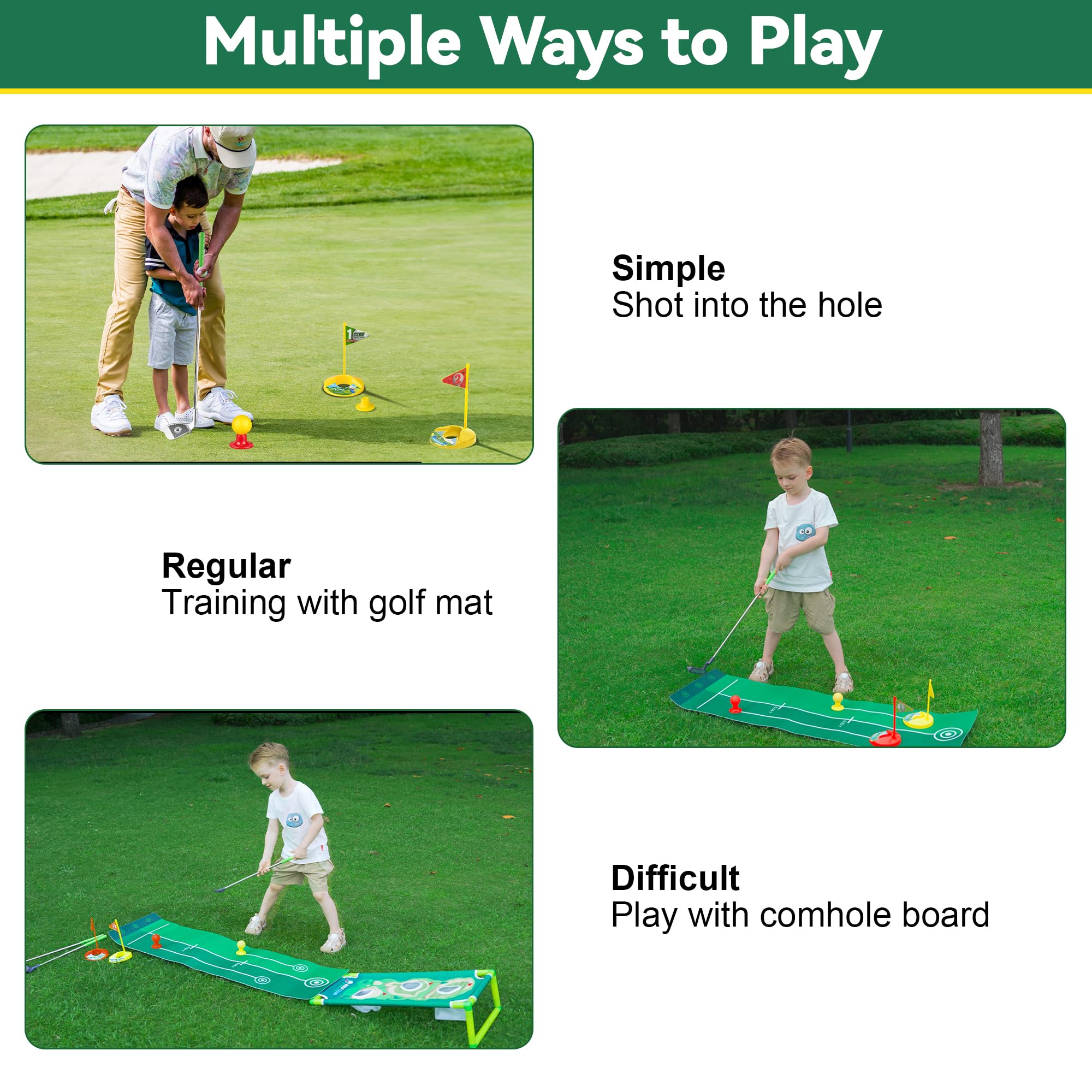 Multicolored Plastic Toy Golf Club for Kids 3-5 Year Old
