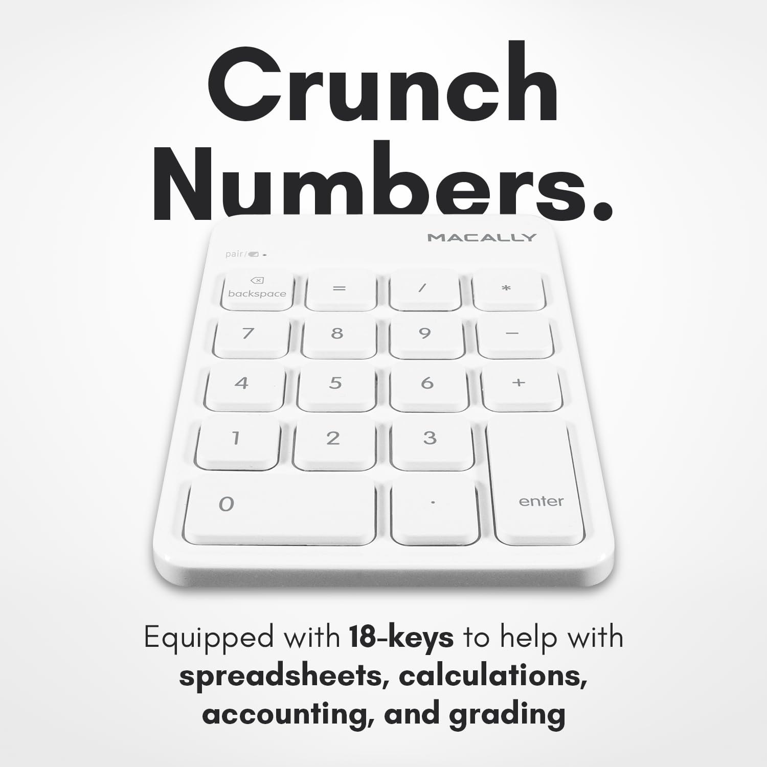 Open-Box New Macally Bluetooth 18-Key Rechargeable Wireless Numpad - White Retail $29.00