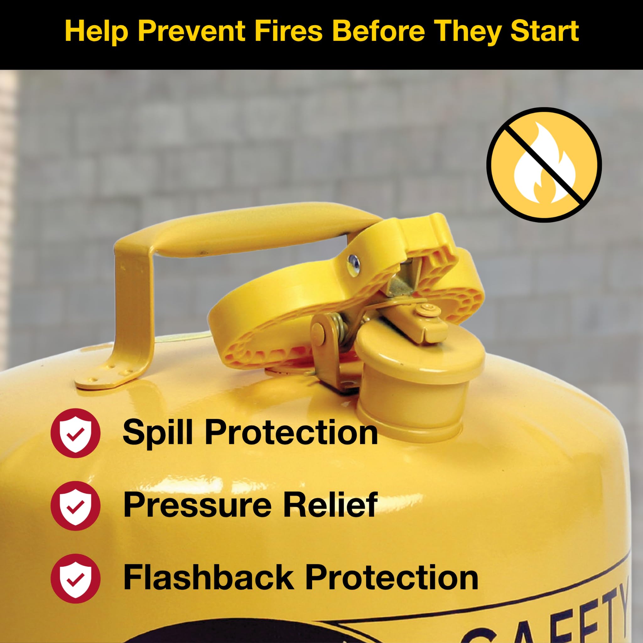 Gallon Type I Yellow Safety Gas Can for Diesel with Flame Arrester and Funnel