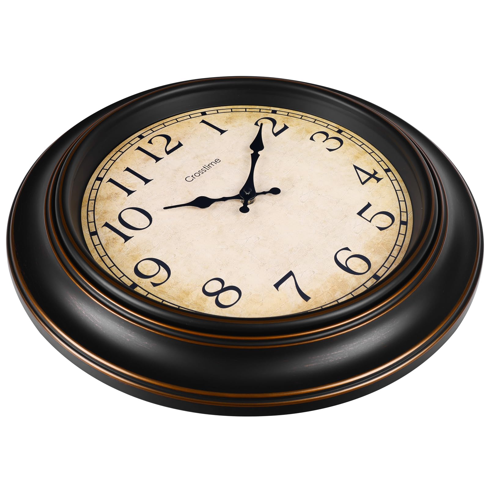 Crosstime 18 Inch Vintage Large Wall Clock for Living Room Decor,Battery Operated Silent Non-Ticking Retro Classic Clocks for Kitchen Fireplace Home Office,House Warming Gifts,Bronze Retail $37.00