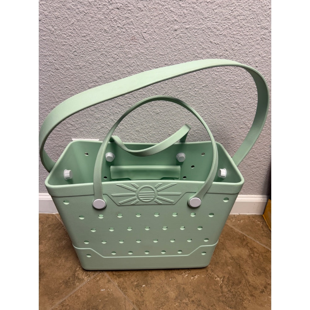 New Green Durable Tote Bag with External Pocket - Spacious