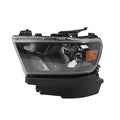 Left Halogen Headlight Assembly for 2019-2023 Ram 1500 Black Housing
