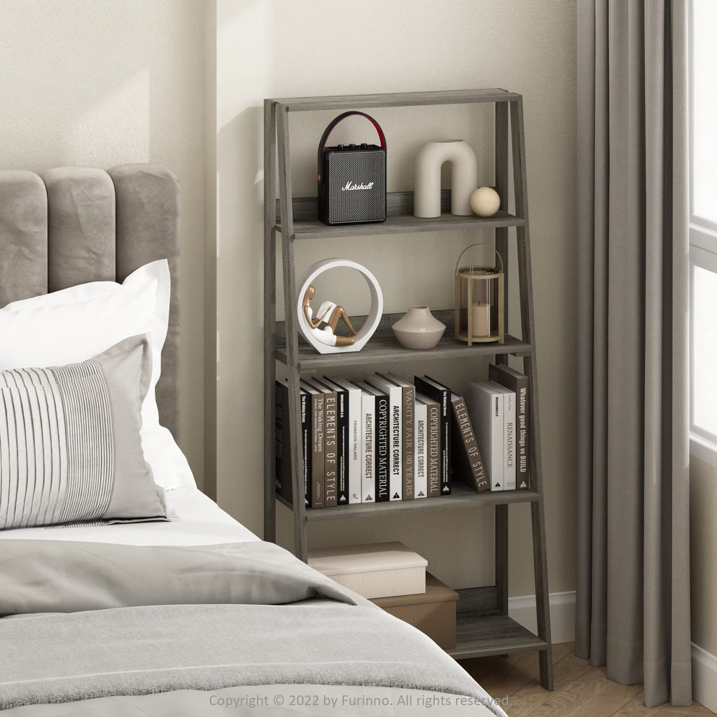 Furinno Ladder Bookcase Display Shelf, 5-Tier, French Oak Retail $46.00
