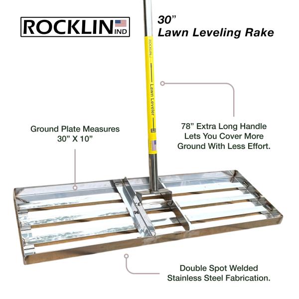 Lawn Leveling Rake  Heavy Duty Landscape Leveler