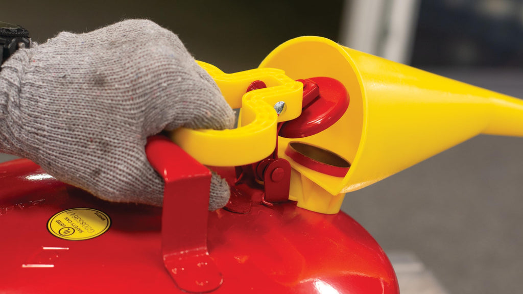 Red 5 Gallon Type I Safety Gas Can Galvanized Steel with Flame Arrester Self-Closing Lid