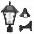 Gama Sonic Baytown II Solar Outdoor Post Light with 3 Mounting Options 3in. Fitter