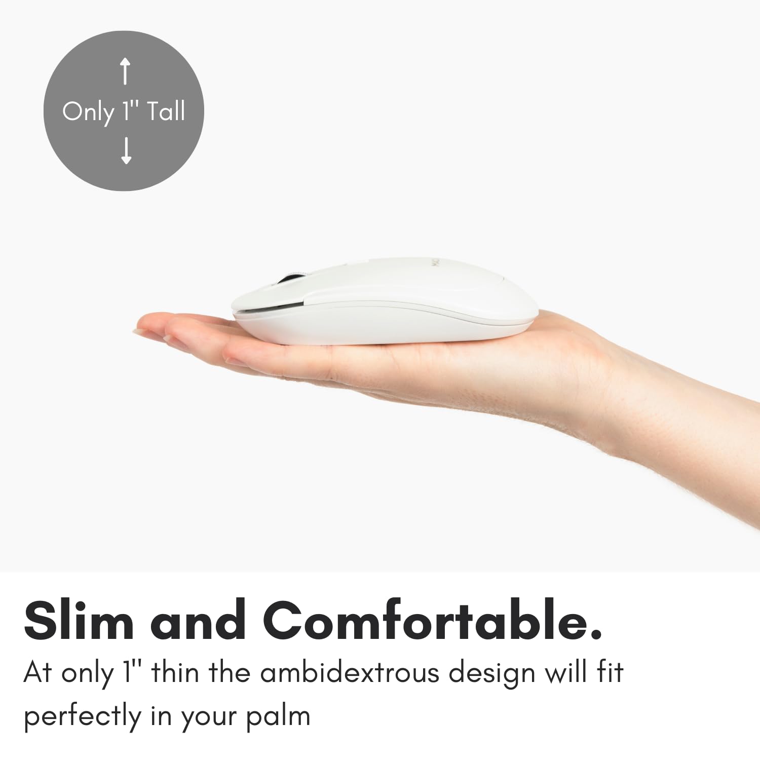 Open-Box New Macally White Slim Bluetooth Quiet Click Rechargeable Mouse Retail $29.00