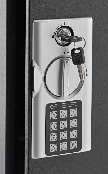 60-Key Wall Mount Lock Box with Digital Code White
