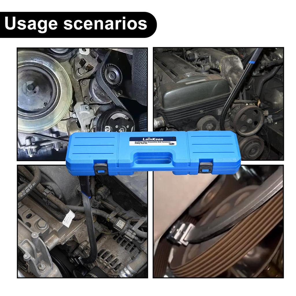 -Piece Auxiliary Idler Belt Tensioner Pulley Tool Kit Serpentine Timing Belt Wrench