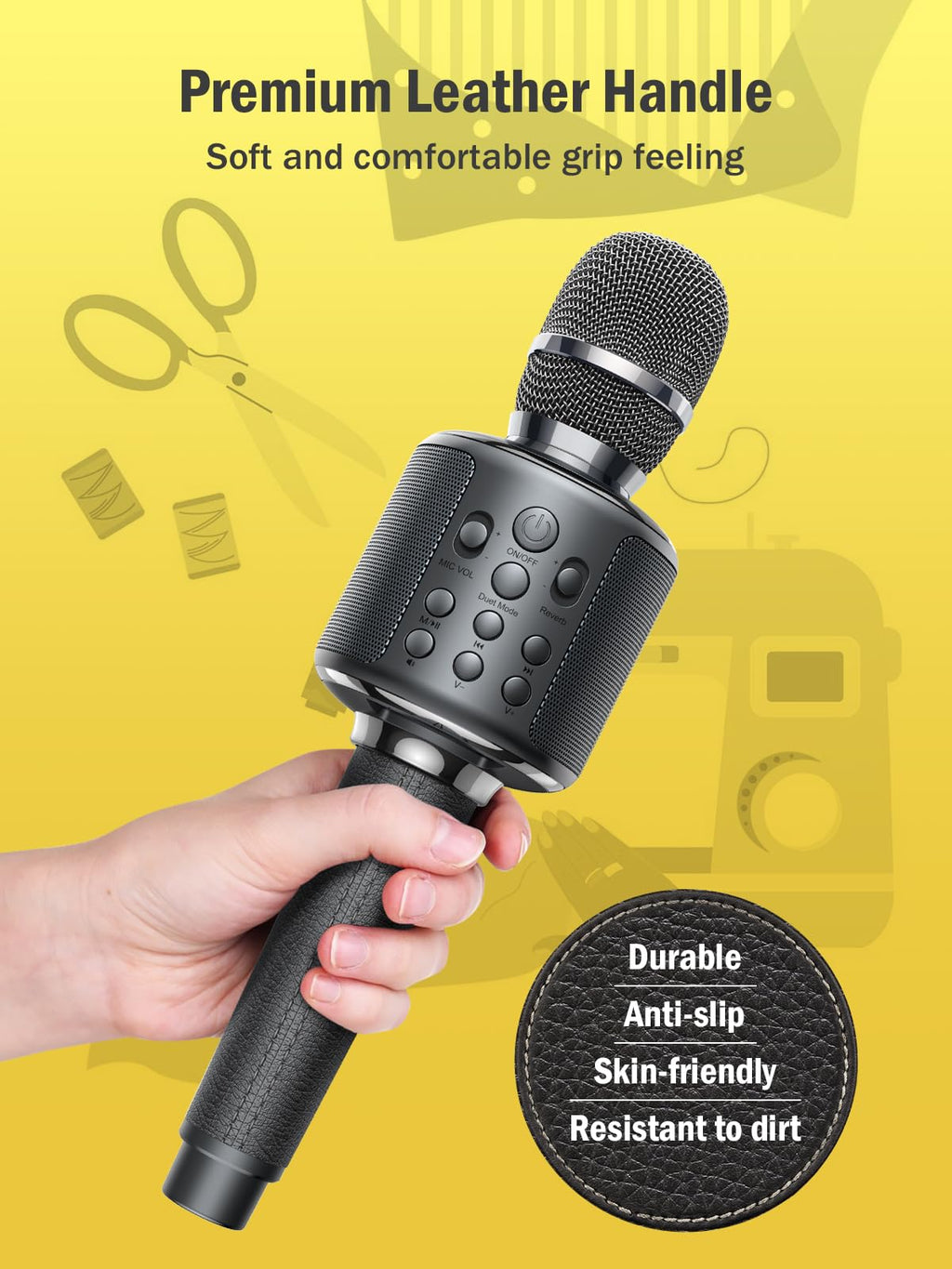 Wireless Bluetooth Karaoke Microphone Built-in Speaker 10H Playback Duet Mode Gray Retail $35.00