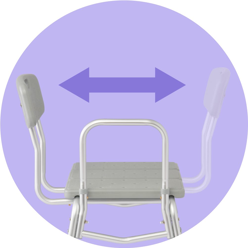 Medline Transfer Bench for Bathtubs and Showers, Adjustable Shower Bench and Bath Seat For Seniors and adults, Slip-resistant Feet, Heavy-Duty 400 lb. Weight Capacity, Tool-Free Assembly Retail $50.00