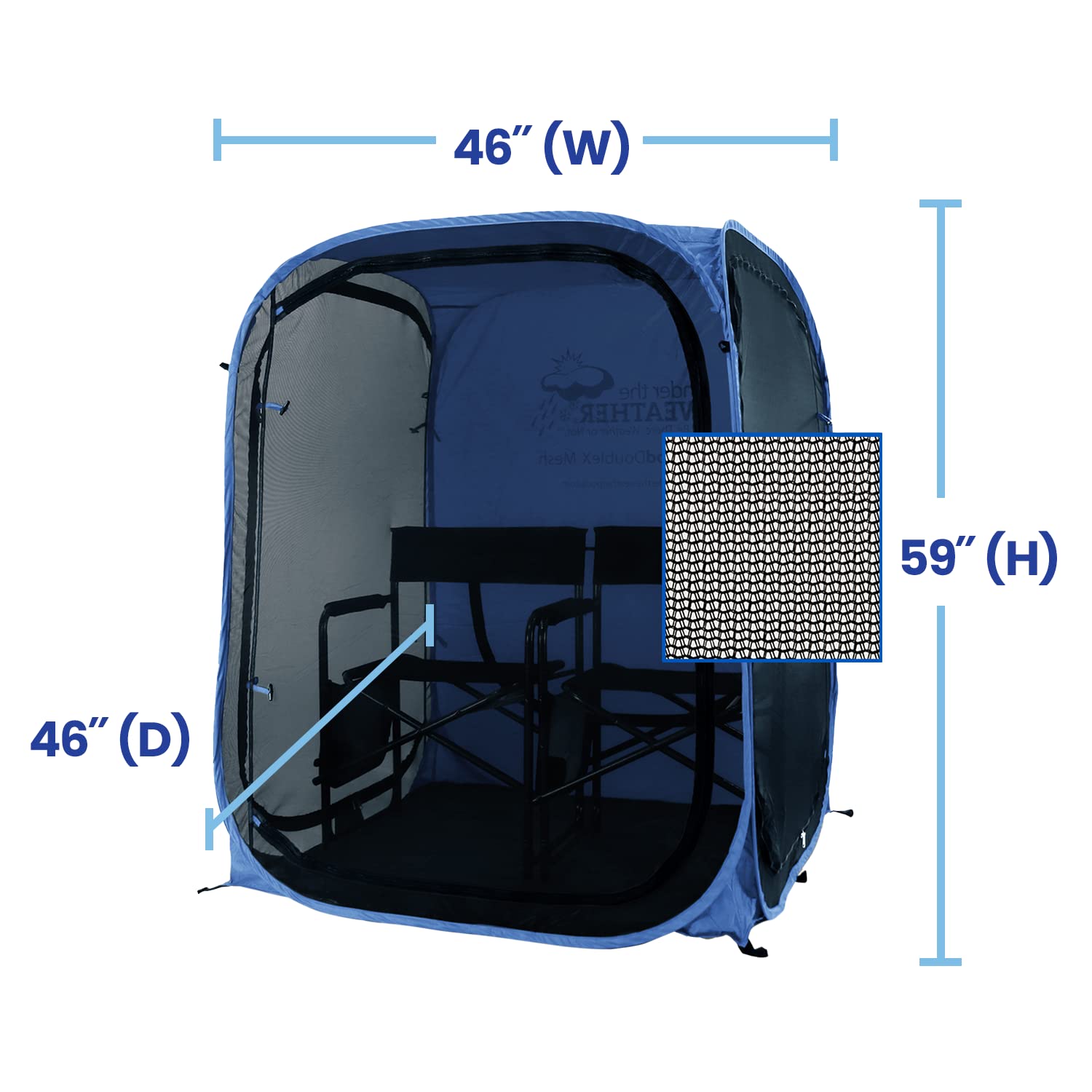 WeatherPod MyPod Mesh 1-2 Person Pop-Up Screen Tent Pod BugMosquito Protection UPF 50 Navy