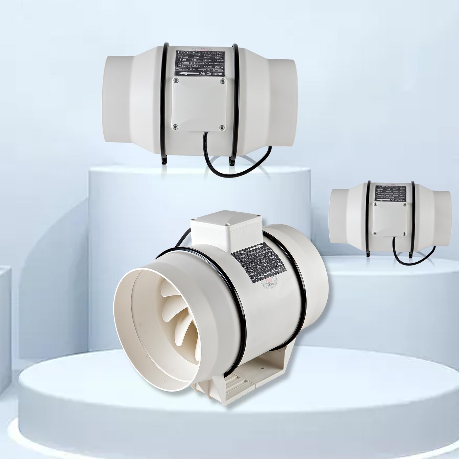 Open-Box New LEOKV 6-Inch 560 CFM Mixed Flow Quiet - Duct Fan