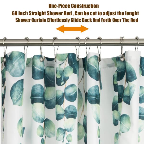 Heavy Duty Straight Shower Rod Brushed Nickel