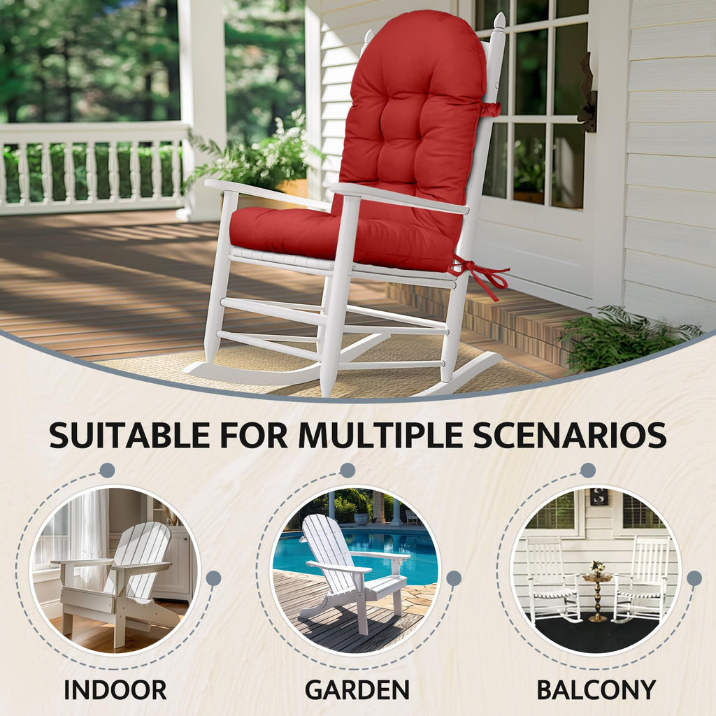 Outdoor Adirondack Chair Cushion Waterproof Tufted High Back Patio Seat Pad Red $27.75