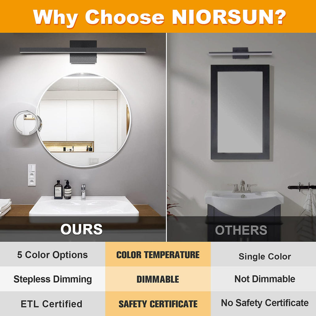 Open-Box New NIORSUN 23.6 5CCT Dimmable LED Bathroom Vanity Light