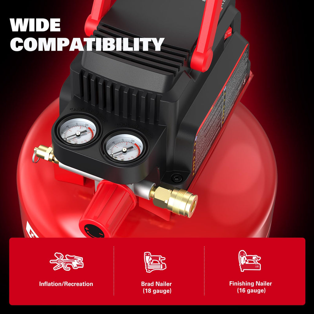Open-Box New ECOMAX 3 Gallon 110 PSI Oil-Free Portable Pancake Air Compressor.