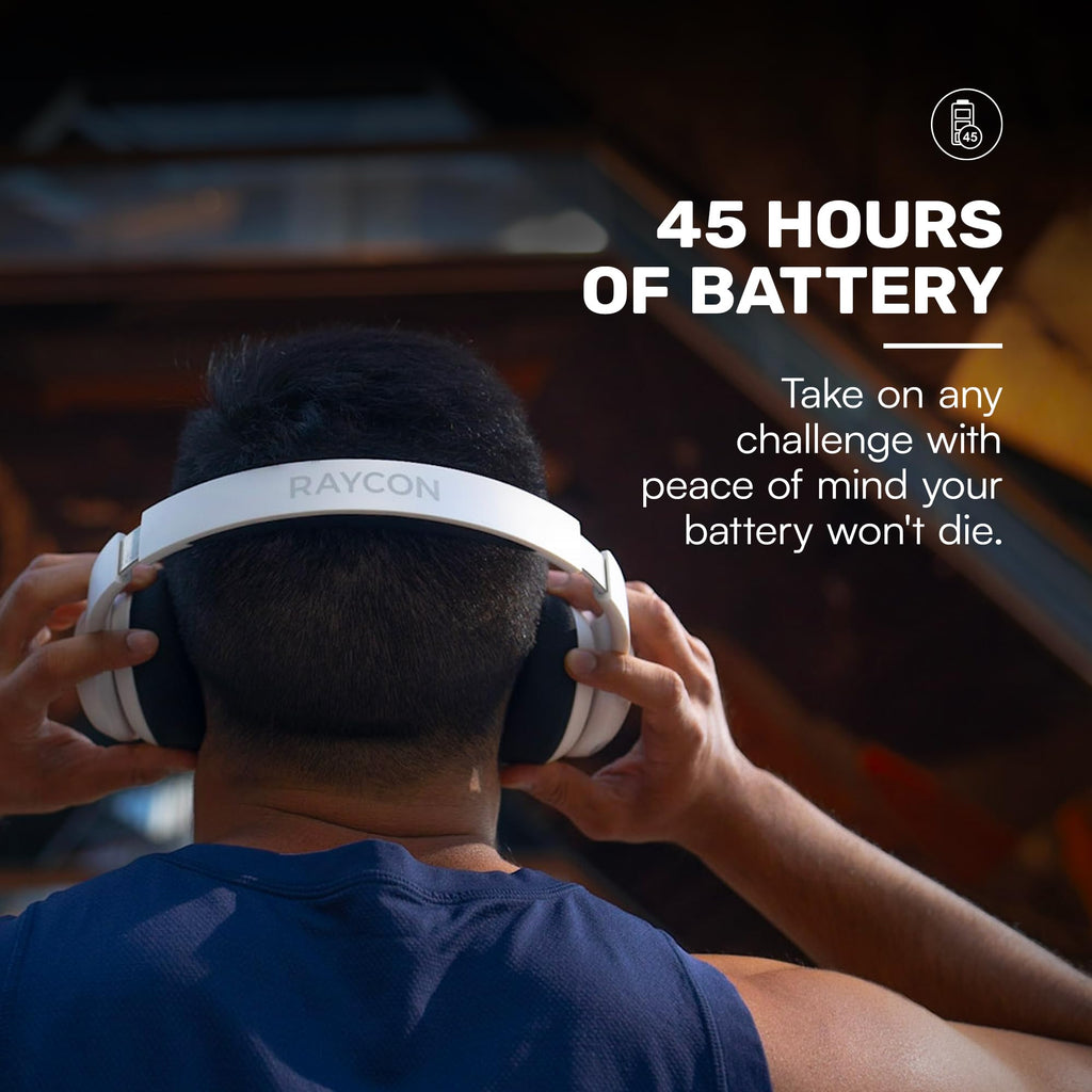 New Open-Box Raycon RBH841-23E Fitness BT ANC Awareness Mode 45H Battery Headphones Retail $129.00