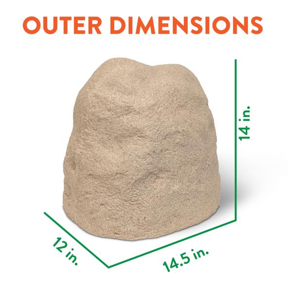 Medium Faux Landscape Rock Cover for Yard Utilities 12 in L  14.5 in W  14 in H Sandstone