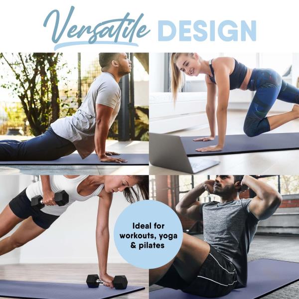 Deluxe Fitness Yoga Mat 26x72 Blue
